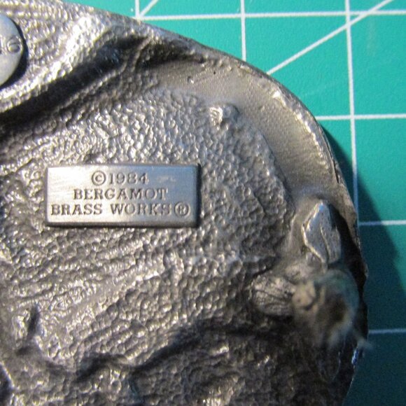 Bald Eagle Belt Buckle Bergamot Brass Works Metal W-146 USA Silver Tone 1984 - Picture 3 of 7